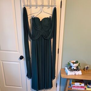 Birdy Grey Dark Green Strapless Dress